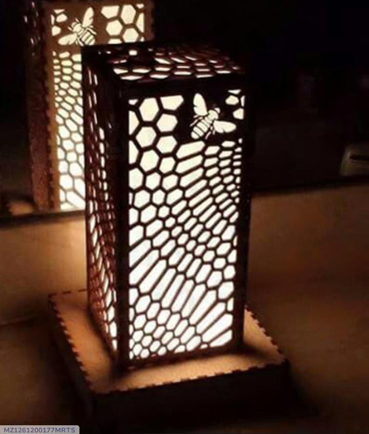 Honeycomb Bee Wooden Table Lamp