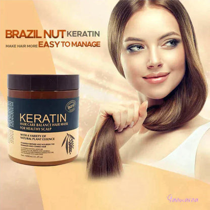 Buy 1 Get 1 free Brazil Nut Keratin Hair Mask 500ML,Pack Of 2 Items ,(Original)